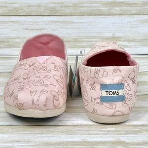 NWT Toms Women’s Pink with Shiny Rose Gold Foil Alpargata Wedding Day Shoes sz 5